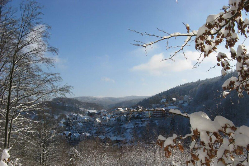 Blick auf Ruhla im Winter